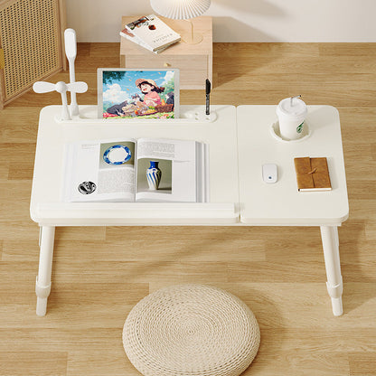 Modern Art Deco MDF Carbon Steel Rounded Rectangular Foldable Side Table 1-Tier For Bedroom
