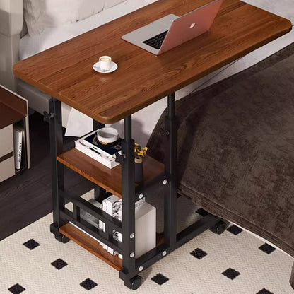 Traditional Vintage MDF Steel Rounded Rectangular Mobile Side Table 2/3 Tier For Living Room
