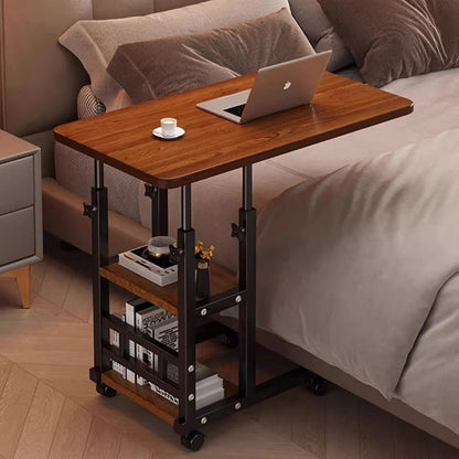 Traditional Vintage MDF Steel Rounded Rectangular Mobile Side Table 2/3 Tier For Living Room