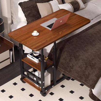 Traditional Vintage MDF Steel Rounded Rectangular Mobile Side Table 2/3 Tier For Living Room