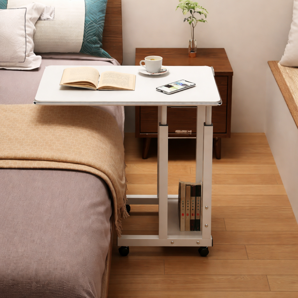 Traditional Vintage MDF Steel Rounded Rectangular Mobile Side Table 2/3 Tier For Living Room