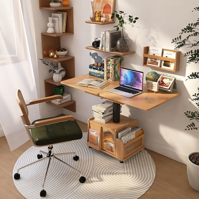 Traditional French Eco Board Rattan Glass Mobile Open Rectangle Side Table 2 Storage For Living Room