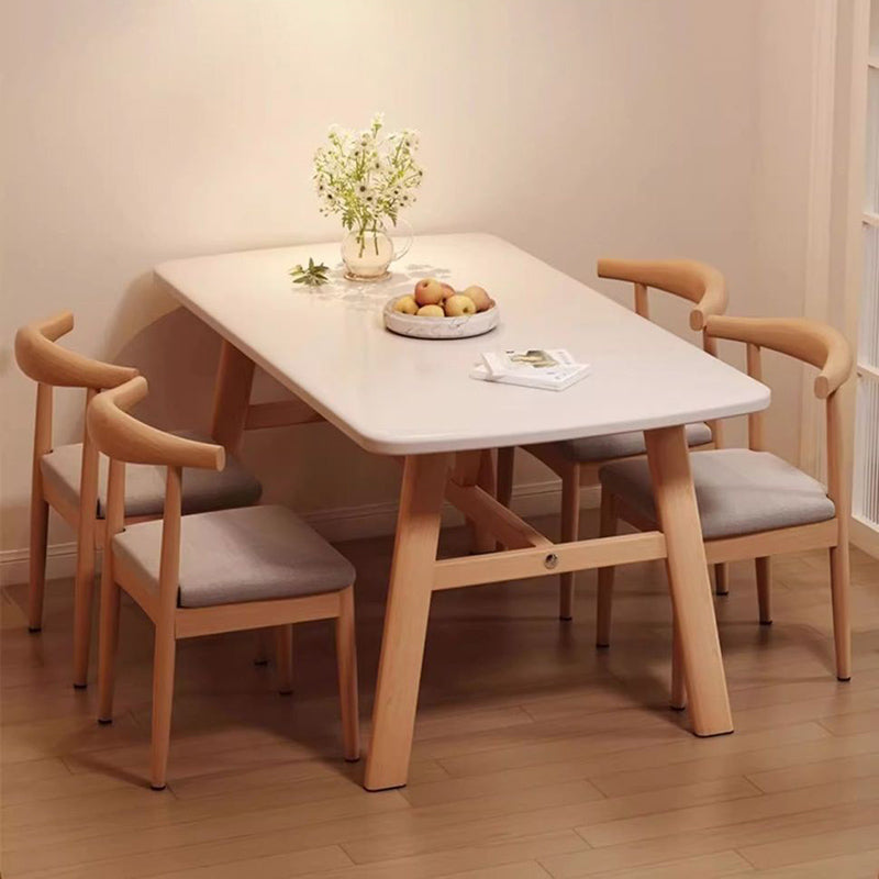Traditional Vintage MDF Iron Rounded Rectangular Dining Table For 4-6 Seats