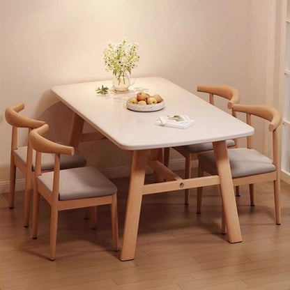 Traditional Vintage MDF Iron Rounded Rectangular Dining Table For 4-6 Seats