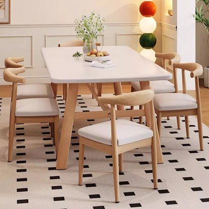 Traditional Vintage MDF Iron Rounded Rectangular Dining Table For 4-6 Seats