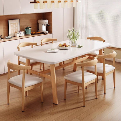 Traditional Vintage MDF Iron Rounded Rectangular Dining Table For 4-6 Seats