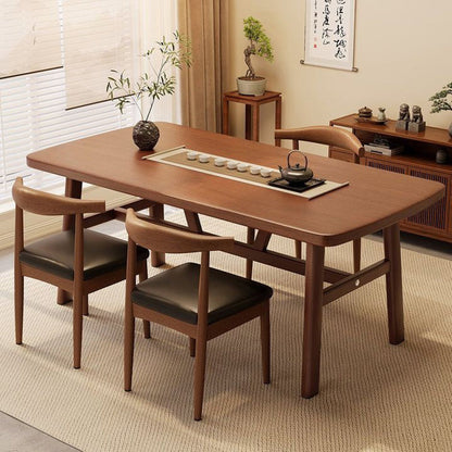 Traditional Vintage MDF Iron Rounded Rectangular Dining Table For 4-6 Seats