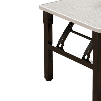 Contemporary Scandinavian MDF Iron Rectangular Side Table 1 Tier For Living Room