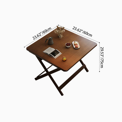 Modern Minimalist Rubberwood Foldable Rectangular Square Dining Table 1 Tier For Dining Room