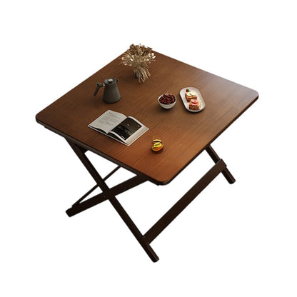 Modern Minimalist Rubberwood Foldable Rectangular Square Dining Table 1 Tier For Dining Room