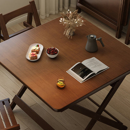 Modern Minimalist Rubberwood Foldable Rectangular Square Dining Table 1 Tier For Dining Room