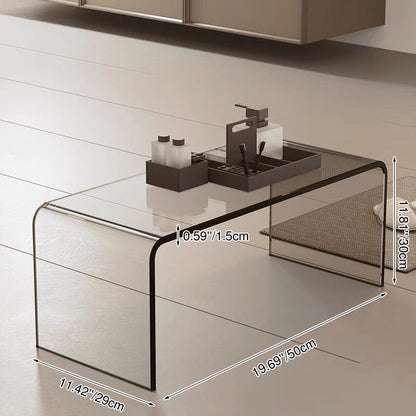 Traditional Japanese Acrylic Rectangular Coffee Table 1-Tier For Living Room