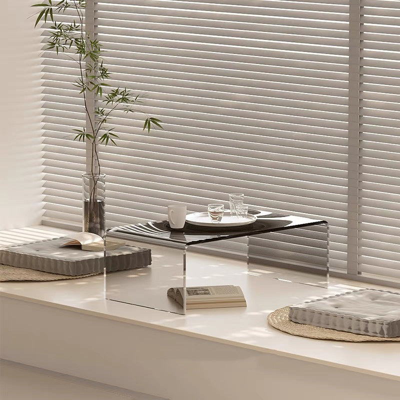 Traditional Japanese Acrylic Rectangular Coffee Table 1-Tier For Living Room