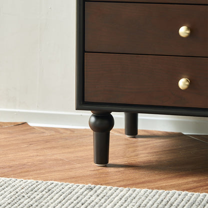 Traditional French Pine Wood Solid Wood Plywood Arched Rectangular Nightstand With 3 Drawers For Bedroom