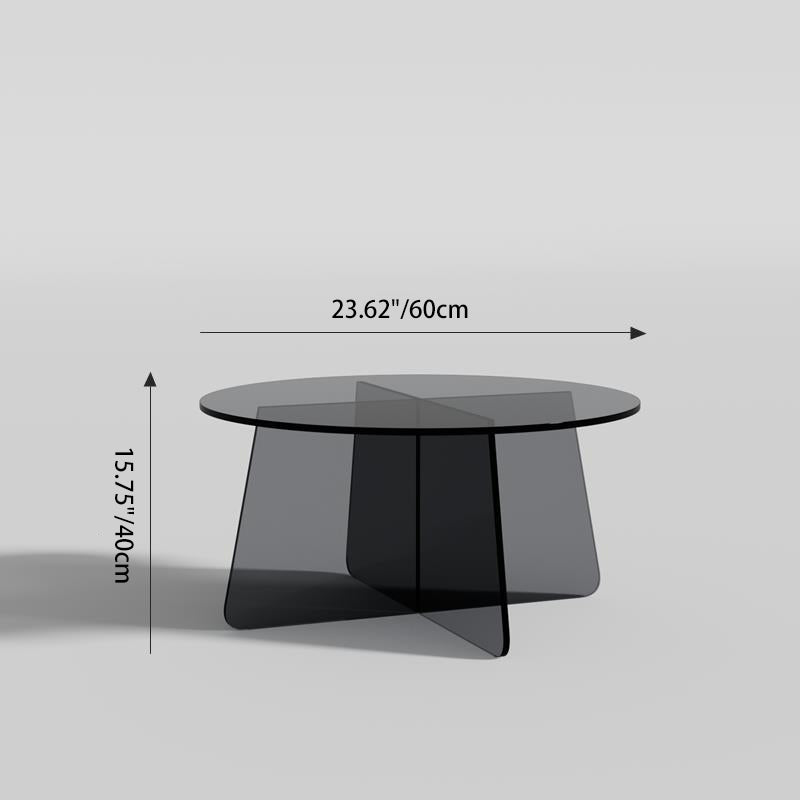 Contemporary Scandinavian Acrylic Round Coffee Table With Stable Base For Living Room