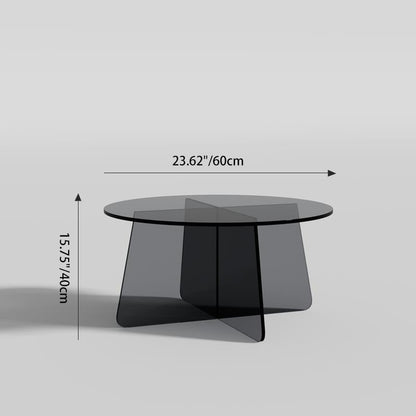 Contemporary Scandinavian Acrylic Round Coffee Table With Stable Base For Living Room