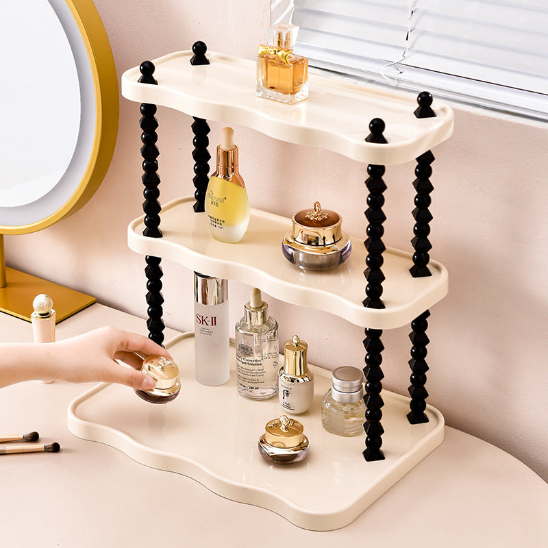 Contemporary Creative PP Wave-Shaped Storage Shelf With 2/3-Tier For Living Room