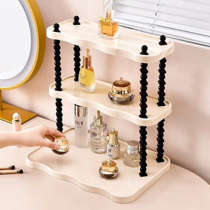 Contemporary Creative PP Wave-Shaped Storage Shelf With 2/3-Tier For Living Room