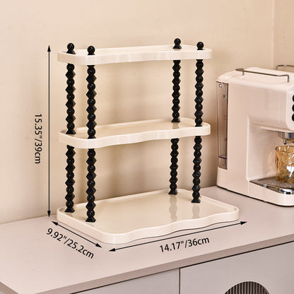 Contemporary Creative PP Wave-Shaped Storage Shelf With 2/3-Tier For Living Room