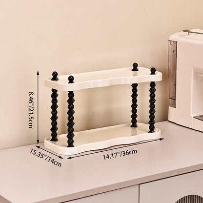 Contemporary Creative PP Wave-Shaped Storage Shelf With 2/3-Tier For Living Room