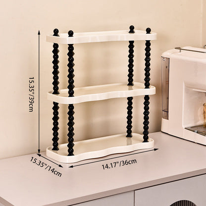 Contemporary Creative PP Wave-Shaped Storage Shelf With 2/3-Tier For Living Room