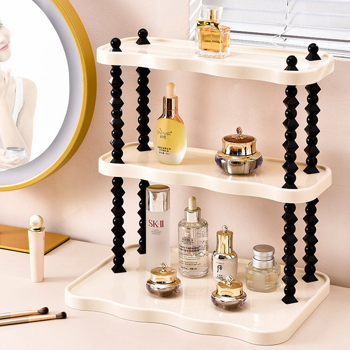 Contemporary Creative PP Wave-Shaped Storage Shelf With 2/3-Tier For Living Room