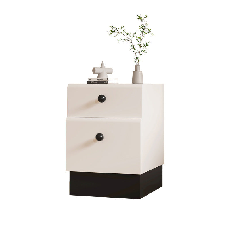 Contemporary Creative Solid Wood Multi-Layer Board Rounded Nightstand 2-Drawer Bedroom