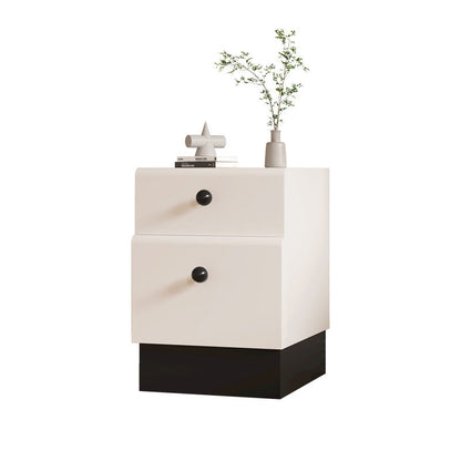 Contemporary Creative Solid Wood Multi-Layer Board Rounded Nightstand 2-Drawer Bedroom