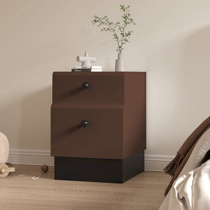Contemporary Creative Solid Wood Multi-Layer Board Rounded Nightstand 2-Drawer Bedroom