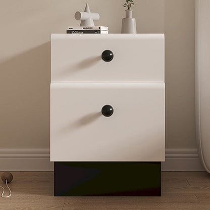 Contemporary Creative Solid Wood Multi-Layer Board Rounded Nightstand 2-Drawer Bedroom