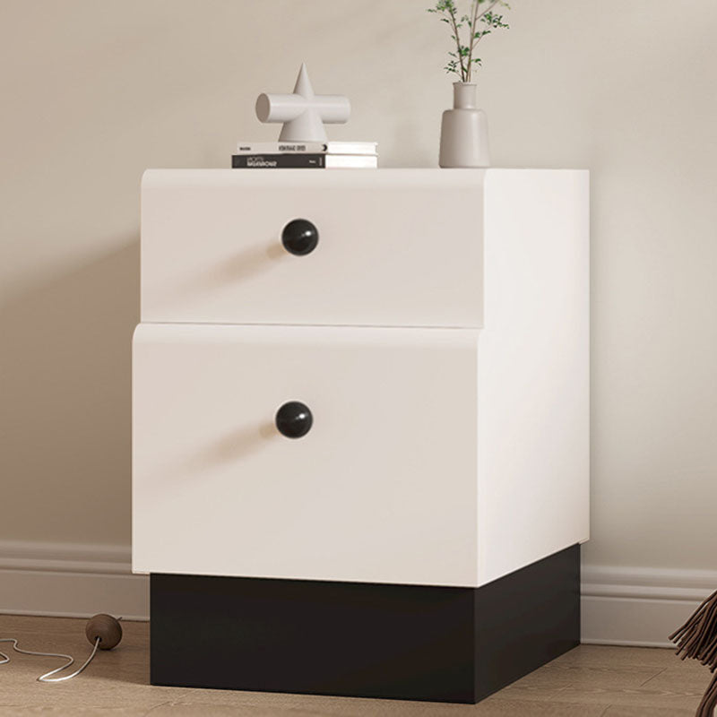 Contemporary Creative Solid Wood Multi-Layer Board Rounded Nightstand 2-Drawer Bedroom
