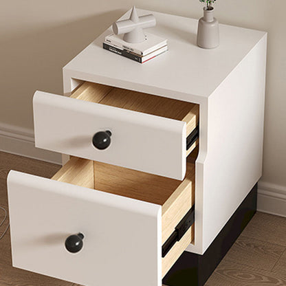 Contemporary Creative Solid Wood Multi-Layer Board Rounded Nightstand 2-Drawer Bedroom