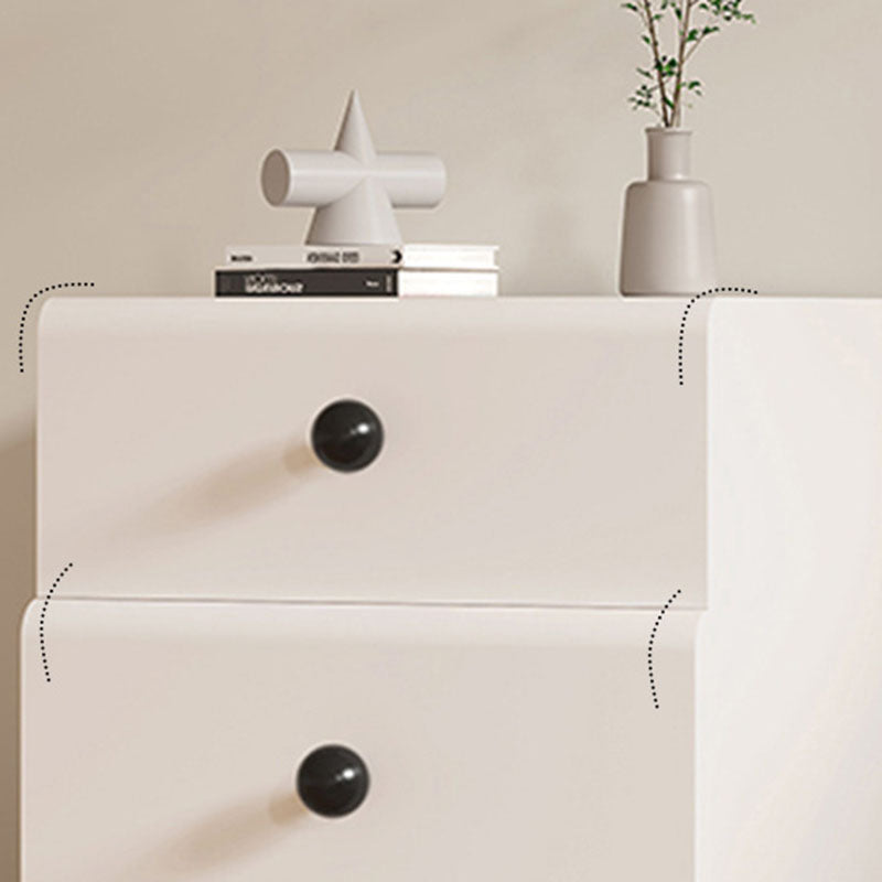 Contemporary Creative Solid Wood Multi-Layer Board Rounded Nightstand 2-Drawer Bedroom