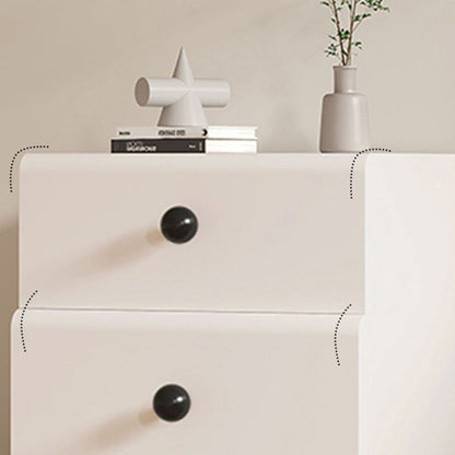 Contemporary Creative Solid Wood Multi-Layer Board Rounded Nightstand 2-Drawer Bedroom