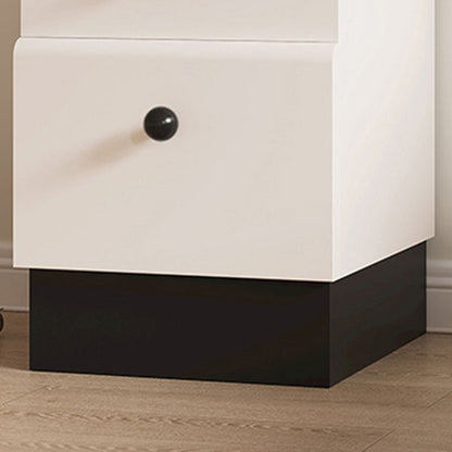 Contemporary Creative Solid Wood Multi-Layer Board Rounded Nightstand 2-Drawer Bedroom
