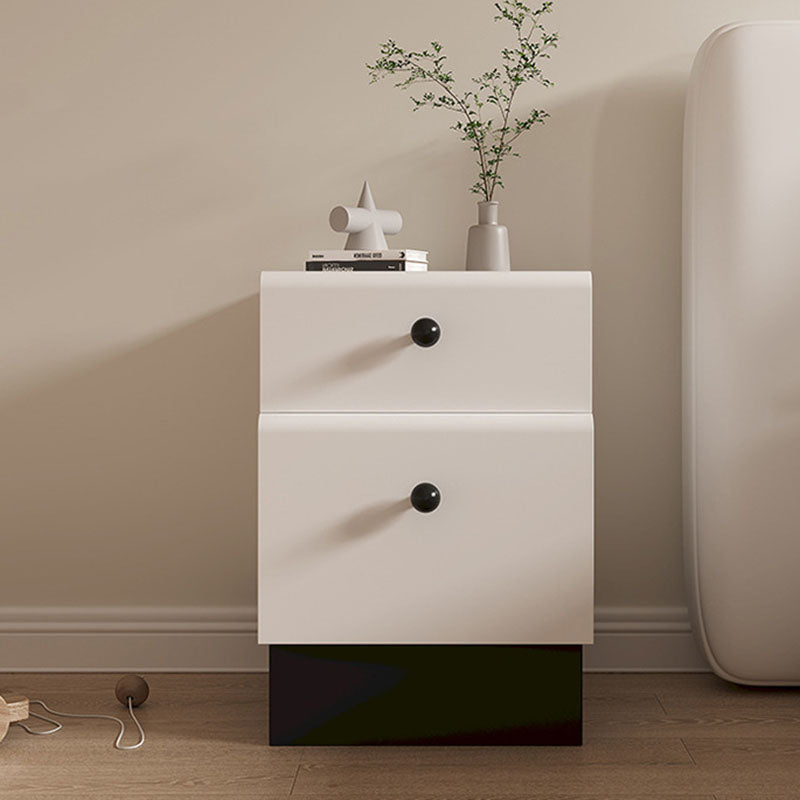 Contemporary Creative Solid Wood Multi-Layer Board Rounded Nightstand 2-Drawer Bedroom