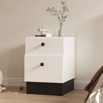 Contemporary Creative Solid Wood Multi-Layer Board Rounded Nightstand 2-Drawer Bedroom