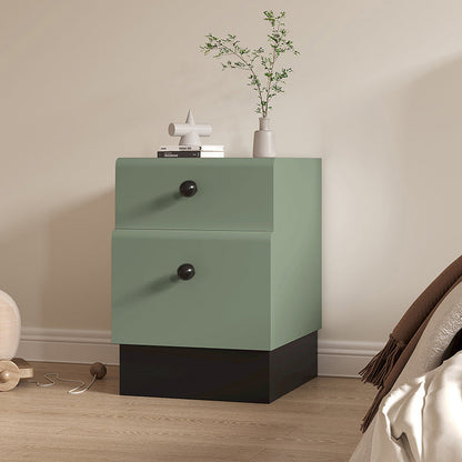 Contemporary Creative Solid Wood Multi-Layer Board Rounded Nightstand 2-Drawer Bedroom