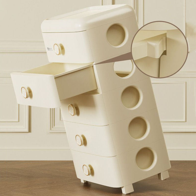 Modern Minimalist PP Rounded Square Storage Cabinet 3/4/5/6 Drawers Living Room