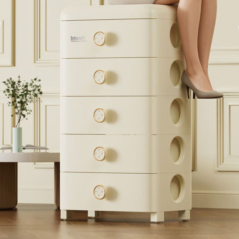 Modern Minimalist PP Rounded Square Storage Cabinet 3/4/5/6 Drawers Living Room