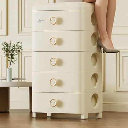 Modern Minimalist PP Rounded Square Storage Cabinet 3/4/5/6 Drawers Living Room