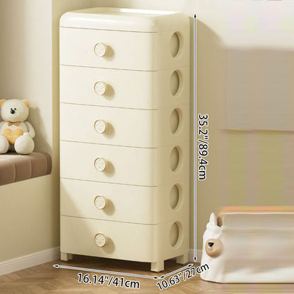 Modern Minimalist PP Rounded Square Storage Cabinet 3/4/5/6 Drawers Living Room