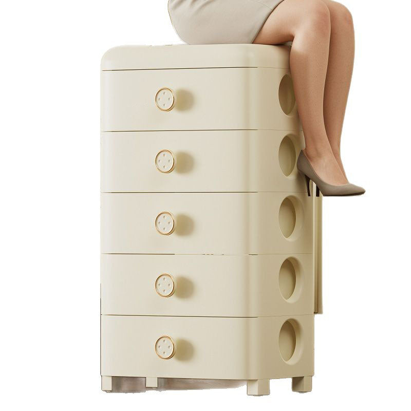 Modern Minimalist PP Rounded Square Storage Cabinet 3/4/5/6 Drawers Living Room