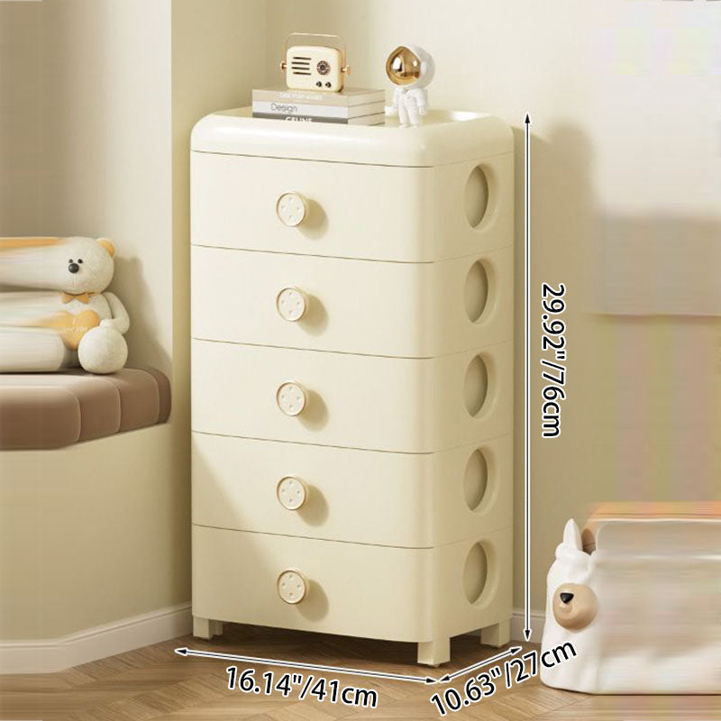 Modern Minimalist PP Rounded Square Storage Cabinet 3/4/5/6 Drawers Living Room