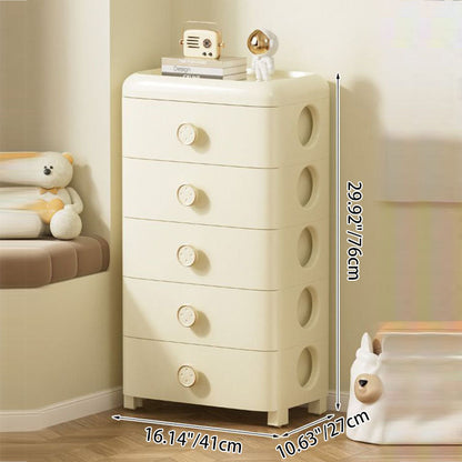 Modern Minimalist PP Rounded Square Storage Cabinet 3/4/5/6 Drawers Living Room