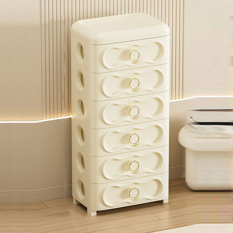 Modern Minimalist PP Rounded Square Storage Cabinet 3/4/5/6 Drawers Living Room