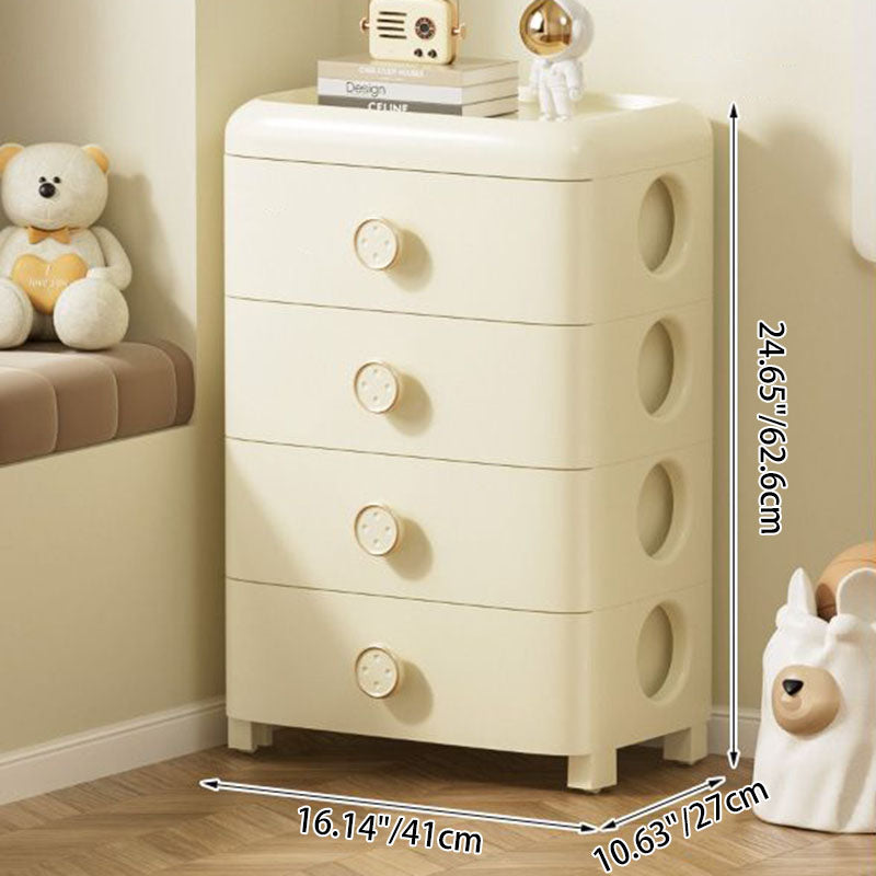 Modern Minimalist PP Rounded Square Storage Cabinet 3/4/5/6 Drawers Living Room