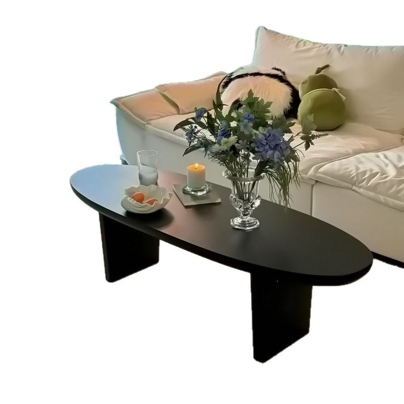 Traditional Vintage Pine Wood Oval Square Coffee Table 1-Tier For Living Room