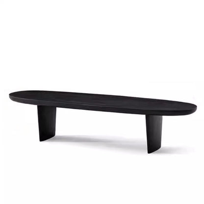 Traditional Vintage Pine Wood Oval Square Coffee Table 1-Tier For Living Room