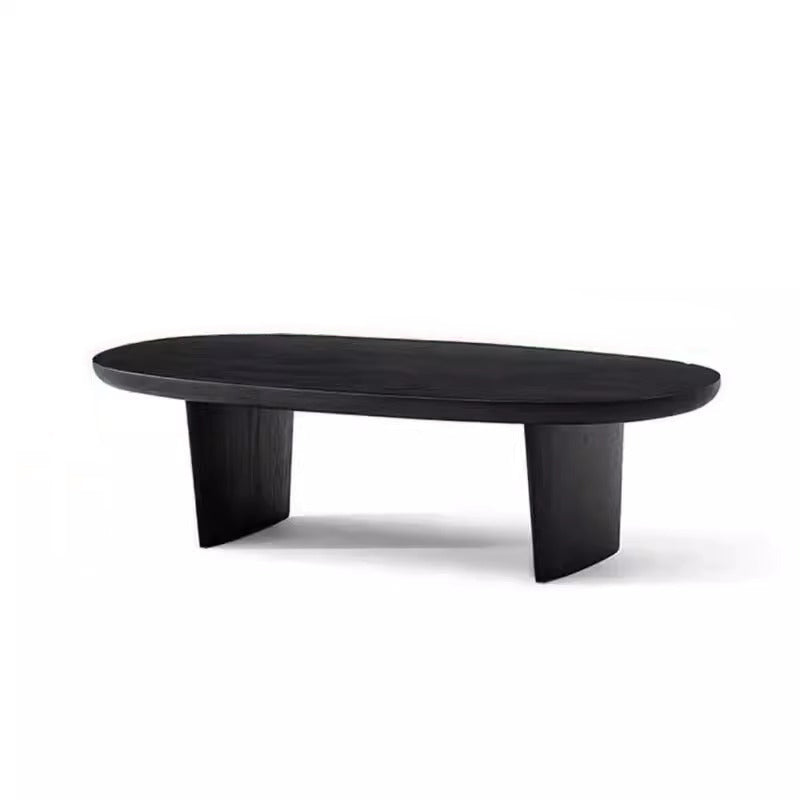 Traditional Vintage Pine Wood Oval Square Coffee Table 1-Tier For Living Room